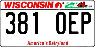 WI license plate 381OEP