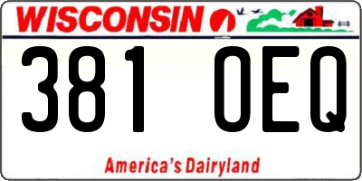 WI license plate 381OEQ