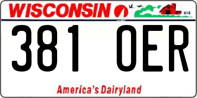 WI license plate 381OER
