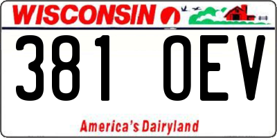 WI license plate 381OEV