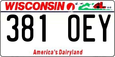 WI license plate 381OEY