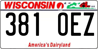 WI license plate 381OEZ