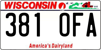 WI license plate 381OFA