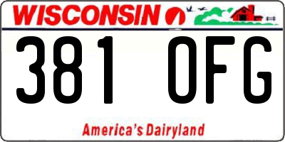 WI license plate 381OFG