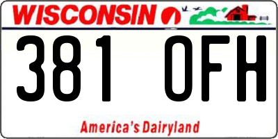 WI license plate 381OFH