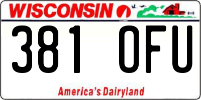 WI license plate 381OFU