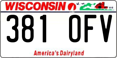 WI license plate 381OFV