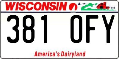 WI license plate 381OFY