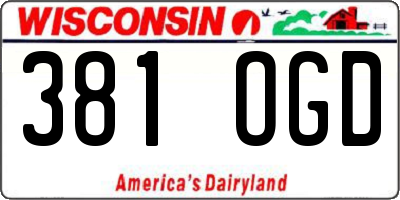 WI license plate 381OGD