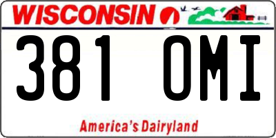 WI license plate 381OMI