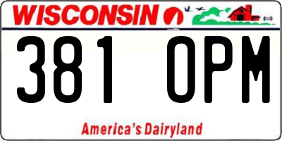 WI license plate 381OPM