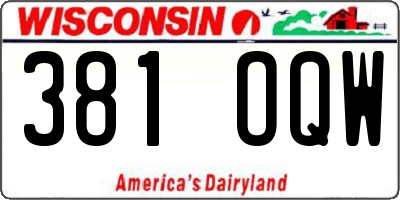 WI license plate 381OQW