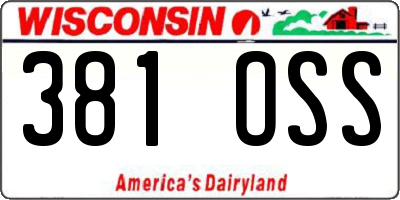 WI license plate 381OSS