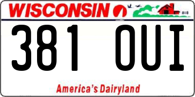 WI license plate 381OUI