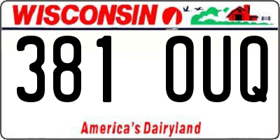 WI license plate 381OUQ
