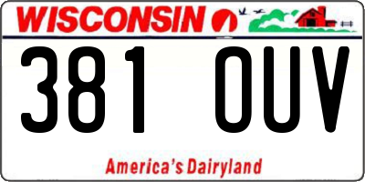 WI license plate 381OUV
