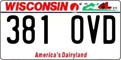 WI license plate 381OVD