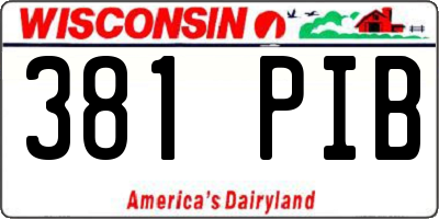 WI license plate 381PIB