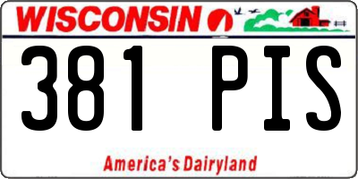 WI license plate 381PIS