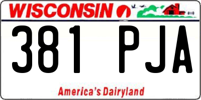 WI license plate 381PJA