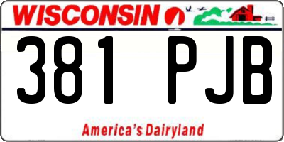 WI license plate 381PJB