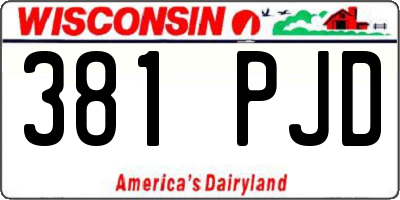 WI license plate 381PJD