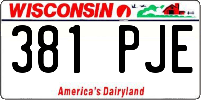 WI license plate 381PJE