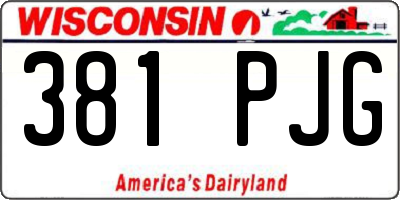 WI license plate 381PJG