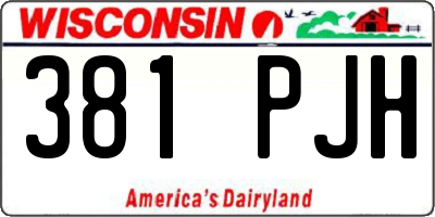 WI license plate 381PJH