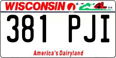WI license plate 381PJI