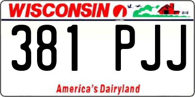 WI license plate 381PJJ