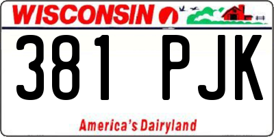 WI license plate 381PJK