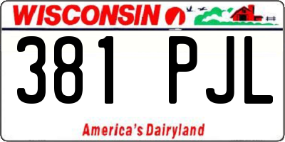 WI license plate 381PJL
