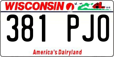 WI license plate 381PJO