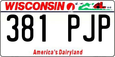 WI license plate 381PJP