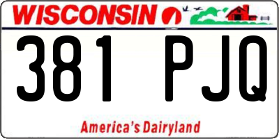 WI license plate 381PJQ