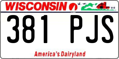 WI license plate 381PJS