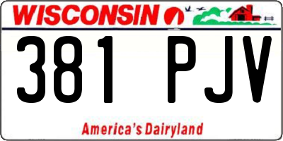 WI license plate 381PJV