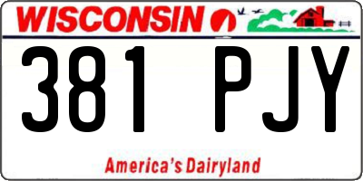 WI license plate 381PJY