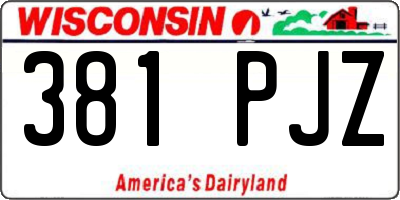WI license plate 381PJZ