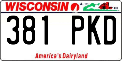 WI license plate 381PKD