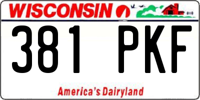 WI license plate 381PKF