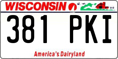 WI license plate 381PKI