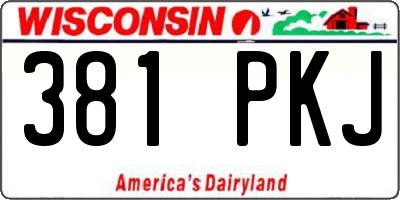 WI license plate 381PKJ