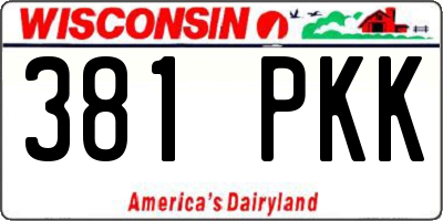 WI license plate 381PKK