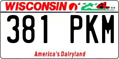 WI license plate 381PKM