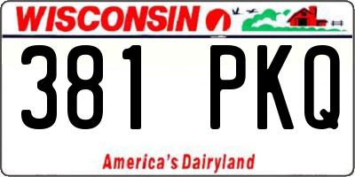 WI license plate 381PKQ