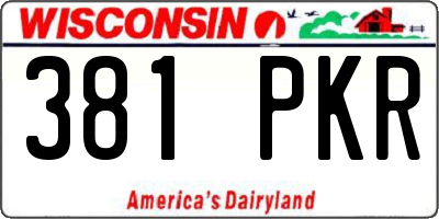 WI license plate 381PKR