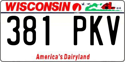 WI license plate 381PKV