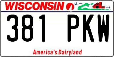 WI license plate 381PKW